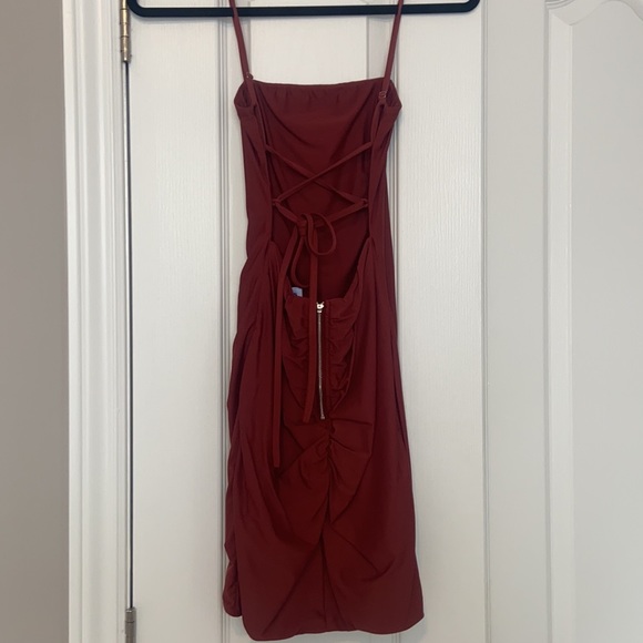 Tiger Mist Maroon Mini Dress - Picture 3 of 6